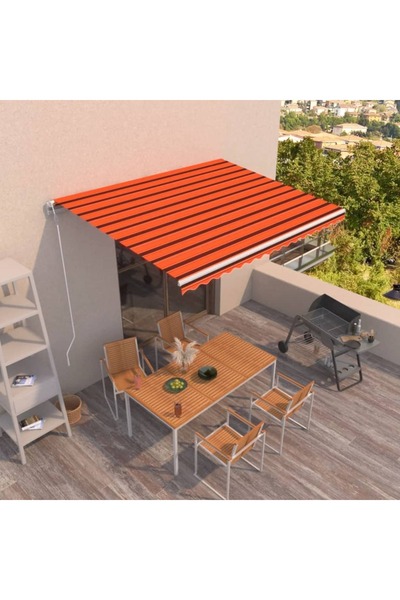 Concept Αυτόματη αναδιπλούμενη τέντα, πορτοκαλί/καφέ, 450x350 εκ.