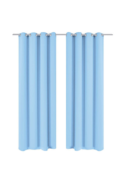 Concept Draperii opace cu ocheți metalici, 2 buc, 135 x 175 cm, turcoaz