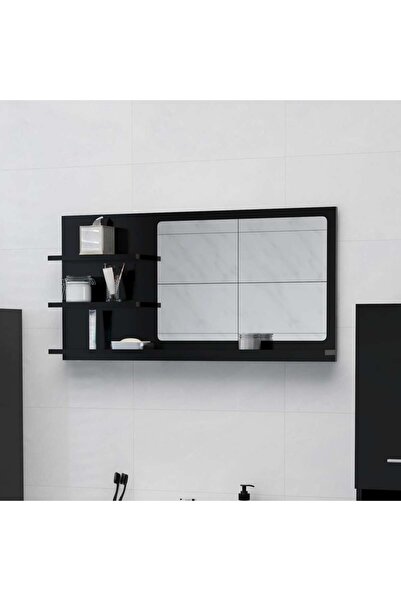 Concept Bathroom mirror, black, 90 x 10.5 x 45 cm, chipboard