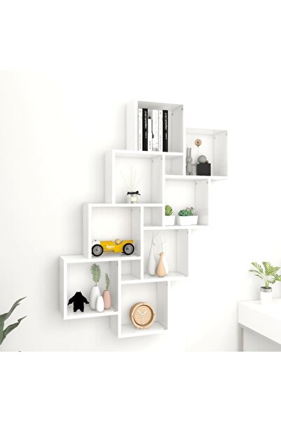 Concept Ράφι τοίχου κύβος, λευκό, 90x15x119 cm, μοριοσανίδα