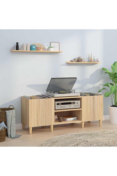 Concept Dulap pentru discuri stejar sonoma 121x38x48 cm, lemn prelucrat