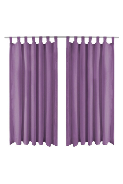 Concept Draperii micro-satin cu bride, 2 buc, 140 x 225 cm, violet