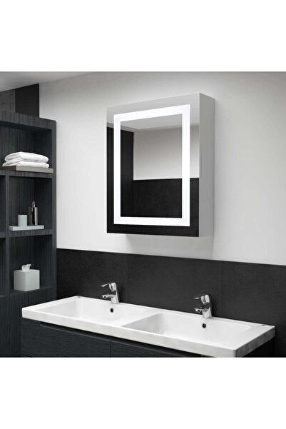 Concept Ντουλάπι μπάνιου με καθρέφτη και LED, 50 x 13 x 70 εκ.