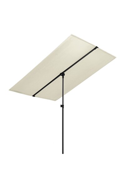 Concept Umbrelă de soare de grădină stâlp aluminiu alb nisipiu 2x1,5 m