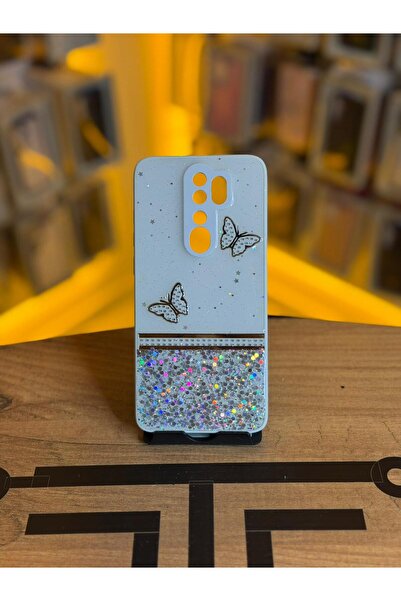 Avcı Teknoloji Market Redmi Note 8 Pro Uyumlu Kelebek Figürlü Simli Parlak Te...
