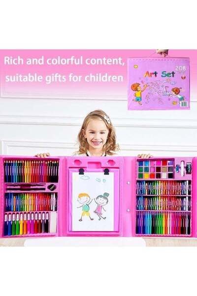 Tiny Teeny Baby مجموعة أدوات رسم للأطفال تتضمن 208 قطعة من فرش الرسم وأقلام ا...