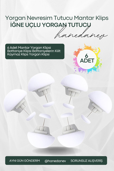 Hanedanev 6Pcs Mushroom Quilt Clip Blanket Clip Blankets Lock Non-Slip Clip Q...