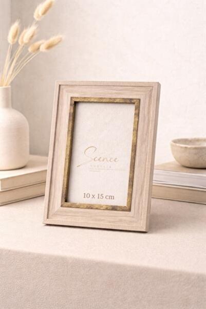 OEM Decorative wooden photo frame with gold insert, Beige color, for desk and...