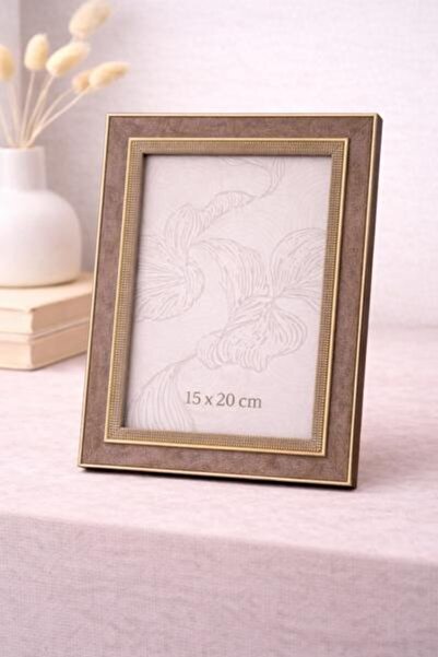 OEM Elegant wooden photo frame with gold border, Gray color, for photos 15 x ...