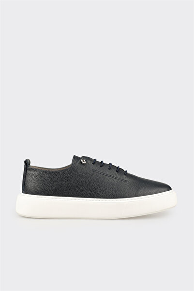 Elle Shoes Lacivert Deri Erkek Günlük Ayakkabı