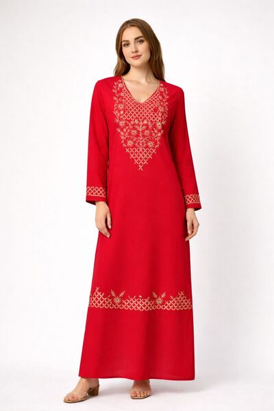 Kareem Miss Salma Women's jalabiya with distinctive oriental embroidery, soft...