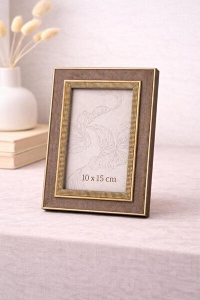 OEM Elegant wooden photo frame with gold border, Gray color, for photos 10 x ...