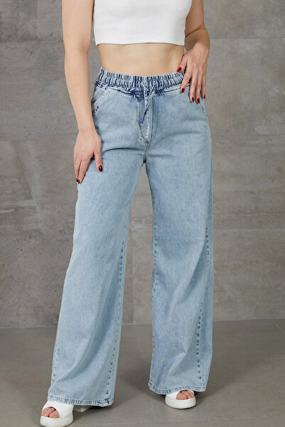 online kapsulavm avm alışveriş Women's Elastic Waist Relaxed Fit Jeans