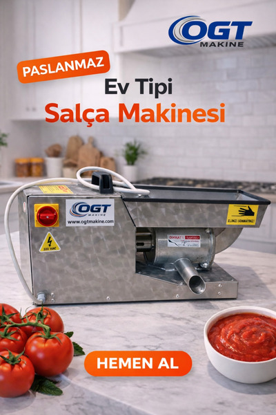 ogt makine Paslanmaz Çelik Tezgah Üstü Salça Makinası - Paslanmaz Ev Tipi Sal...