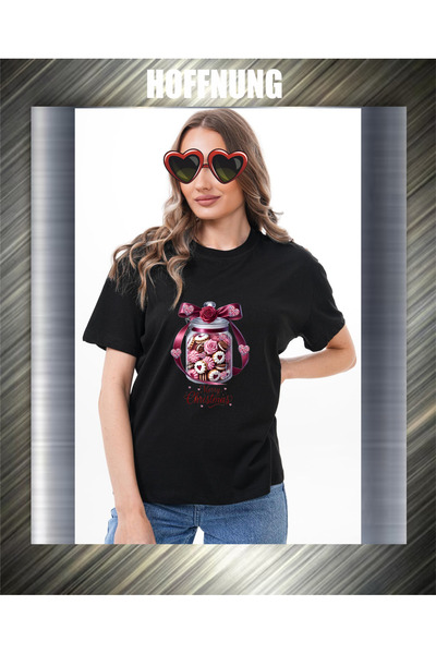 HOFFNUNG Unisex Short Sleeve Round Neck Merry Christmas Printed Solid Color T...