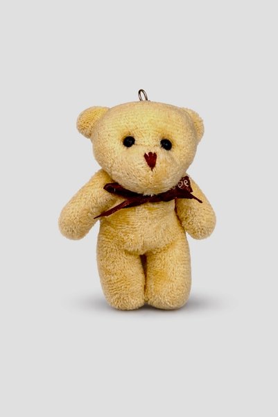 Dinç Spor Mini Plush Teddy Bears Keychain Cute Gifts Bag Ornaments Cream Color
