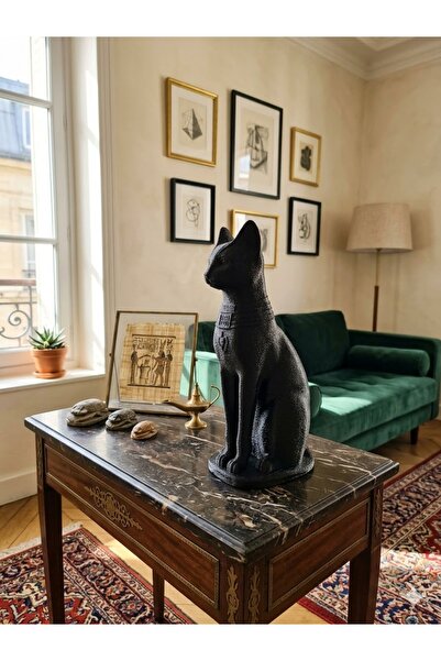 BCİ 3D Mısır Kedisi Dekoratif Figür - Modern Ev Aksesuarı Salon Hediyelik Bib...