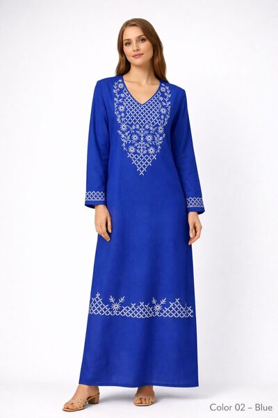Kareem Miss Salma Women's jalabiya with distinctive oriental embroidery, soft...