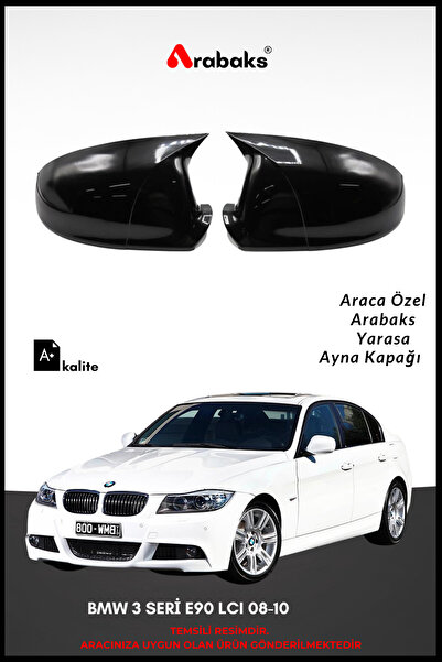 Arabaks BMW 3 Seri E90 LCI 2008-2010 Batman Yarasa Ayna Kapağı 2'li Takım (MU...