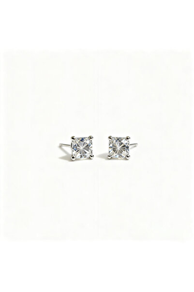 OrientC Minimalist Square Cubic Zirconia Stud Earrings Elegant Everyday Jewelry