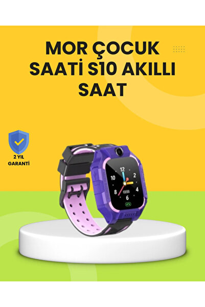 ASTRALTECH S10 Akıllı Çocuk Saati Mor Tasarım Adımsayar ve Alarm Fonksiyonlu