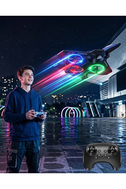 ASTRALTECH LED Işıklı Fighter Jet Tasarımlı Drone Uzaktan Kumandalı Akrobatik...