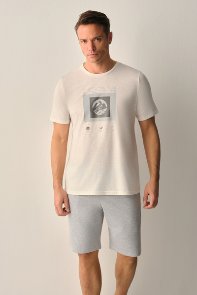 SUWEN Ανδρικό Σετ Πιτζάμες Σορτς Mountain