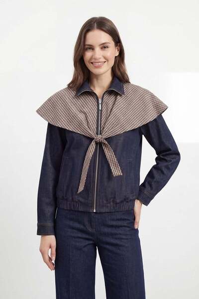 Soul Women's Zippered Mock Neck Woven Jacket – 32480Ckt - Navy