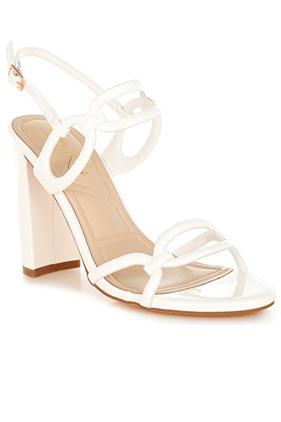 london Rag صندل نسائي أبيض اللون بتصميم سلسلة مفتوحة