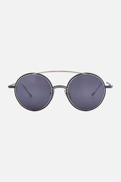 THOM BROWNE Men TB-108 Round Sunglasses, Silver