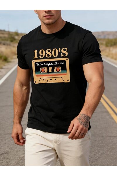 LİNA06 Men Graphic T-Shirt, Printed Short Sleeve Tee, Casual Cotton Top