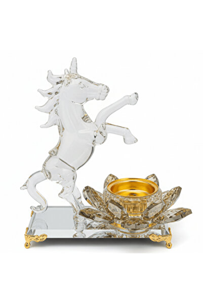 AKDC Glass Incense Burner with Horse Figure Design