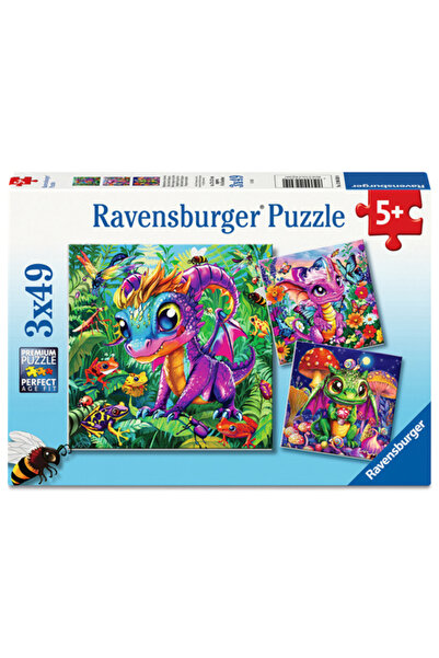 RAVENSBURGER Παζλ Μωρά Δράκοι Κήπου 3x49 τεμάχια (12004301)