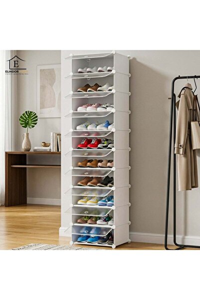 Elindor ® Shoe Organizer – 10 Large Tier Shoe Cabinet, No Holes, Shoe Rack, 1...