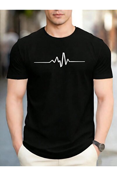 LİNA06 Men Graphic T-Shirt, Printed Short Sleeve Tee, Casual Cotton Top