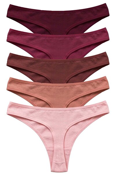 Cottonhill Cotton Basic Women's Thong Panties 5-Pack-2