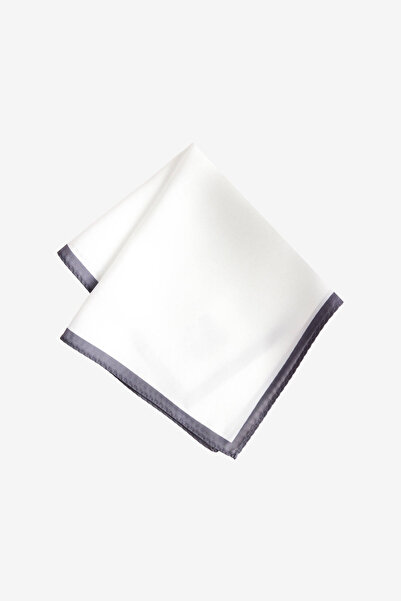 AC&Co / Altınyıldız Classics Men's White-Grey Patterned Handkerchief