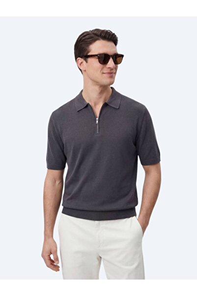 Kip Anthracite Plain Knit Knitwear