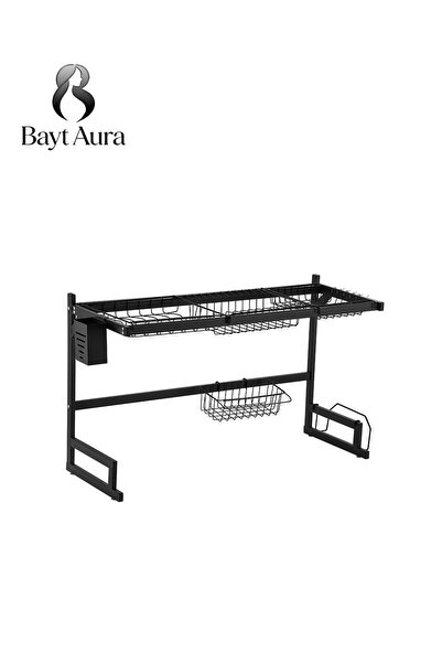 Bayt Aura Over-the-sink dish drying rack, adjustable 2-tier kitchen storage r...