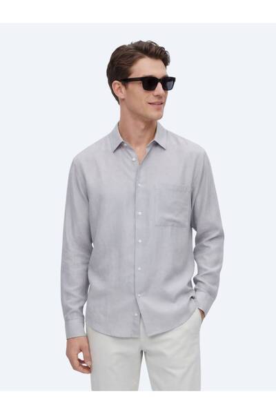 Kip Gray Oversized Fit Woven Casual Shirt