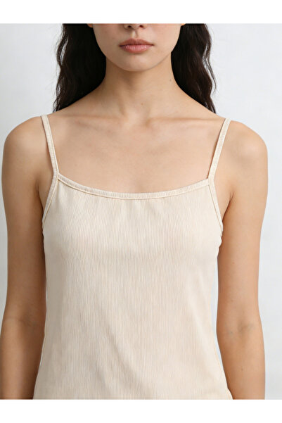 Take Two By Styli Beige Solid Strappy Cami Top