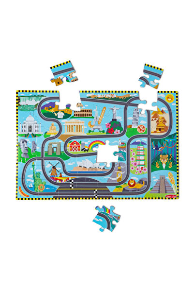 Melissa & Doug Floor Puzzle & Play Set Race Track (806125)