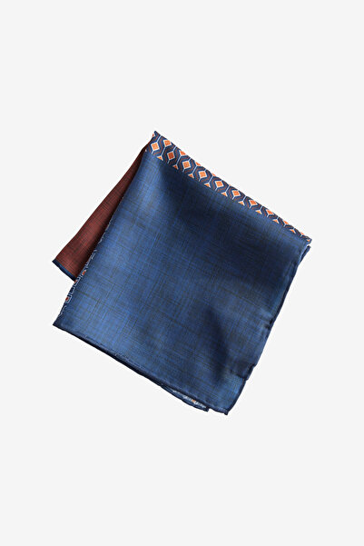 AC&Co / Altınyıldız Classics Men's Navy Blue-Brown Patterned Handkerchief