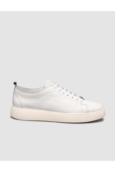 Cabani مينيمال وايت للرجال جلد حذاء رياضي