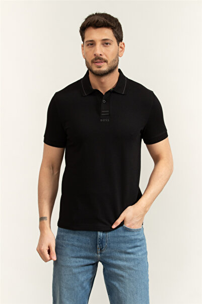 BOSS Pl Paule Erkek Polo Yaka T-Shirt Siyah