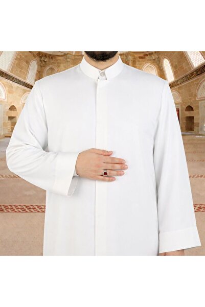 İkranur موديل ميكيل للصلاة وثوب الإمام طويل أبيض من الإندرون