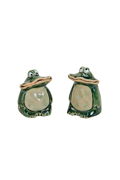 DecoDepot Figurină broască ceramică, verde, 4x6x4 cm