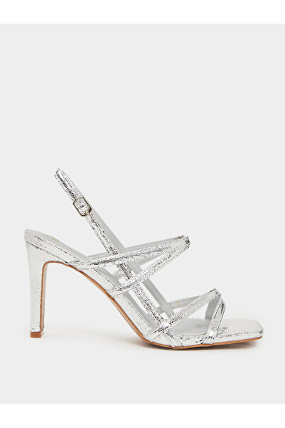 Styli Silver Strappy Heeled Sandals