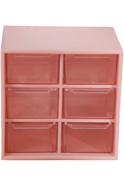 BSMBIOO 6-Grid Storage Boxes Pink
