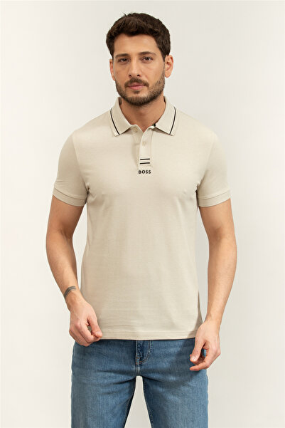 BOSS Pl Paule Erkek Polo Yaka T-Shirt Bej